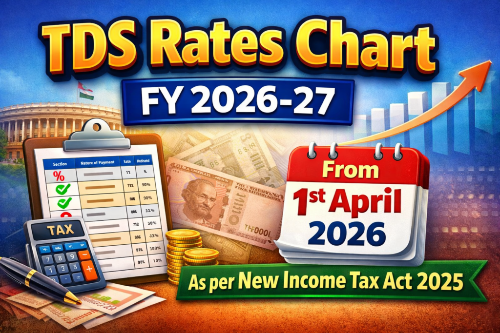 TDS Rates Chart (FY 2026-27) form 1 April 2026 - as per New IT Act 2025 ...